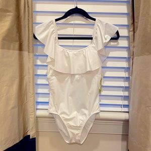 Gianni Bini White One Piece bathing suit sz small